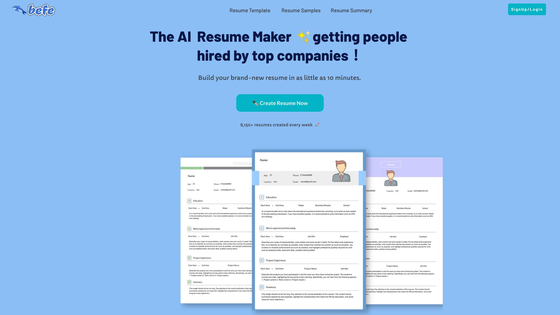 Befe AI Resume Maker