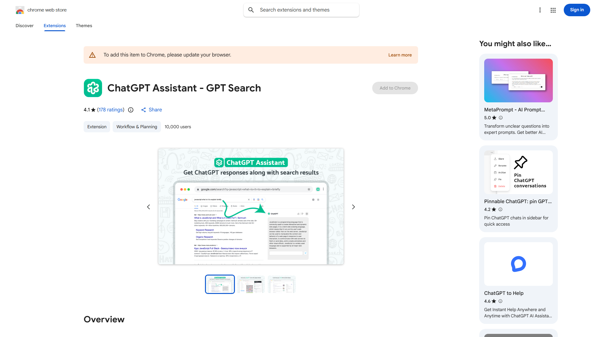 ChatGPT Assistant for Google