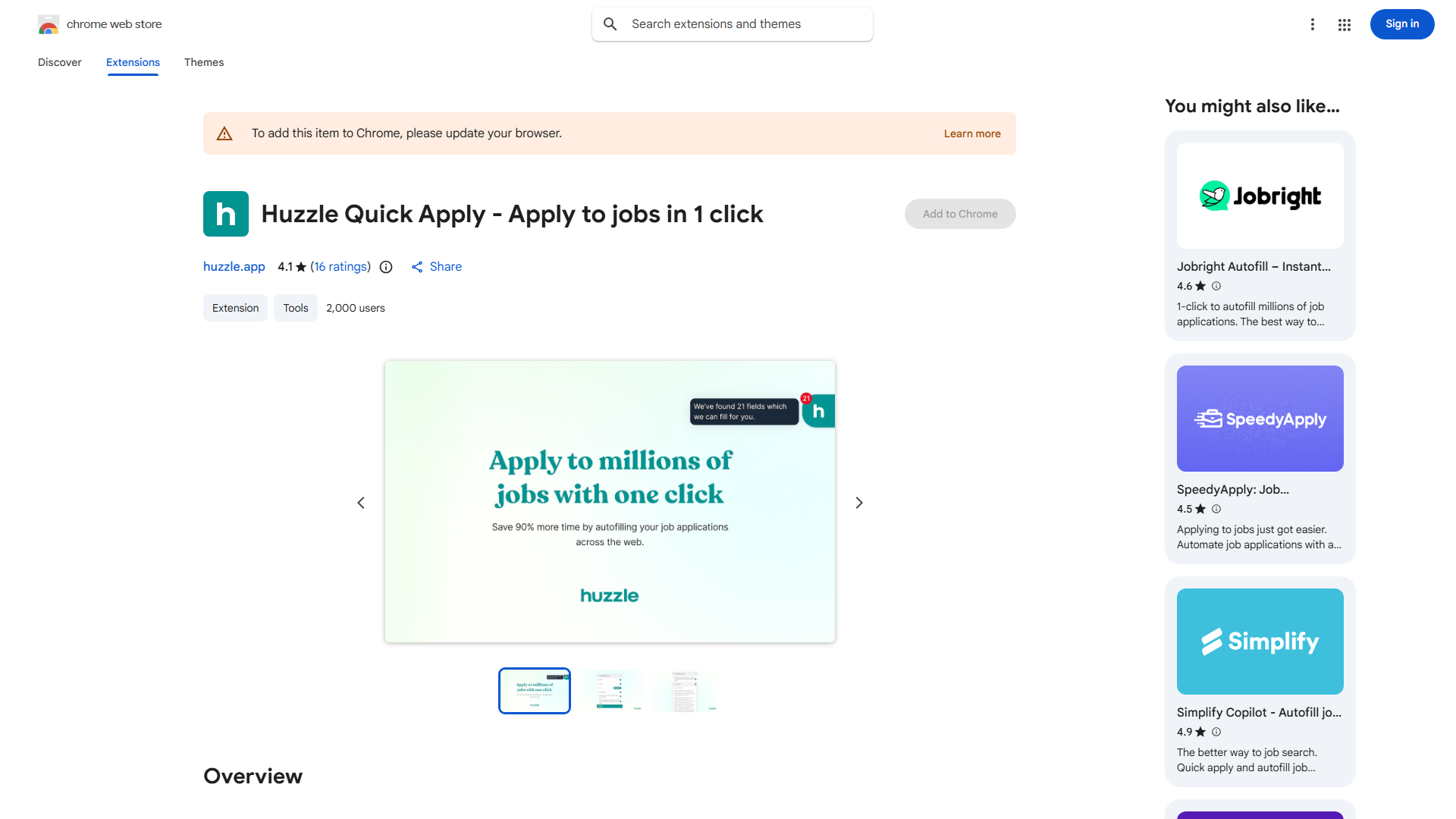 Huzzle Autofill Extension