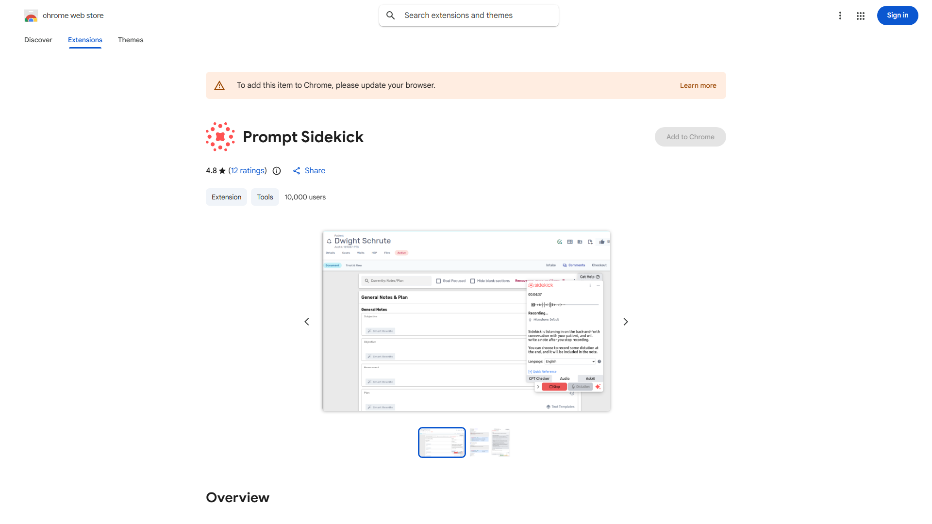PredictionHealth Sidekick Chrome Extension