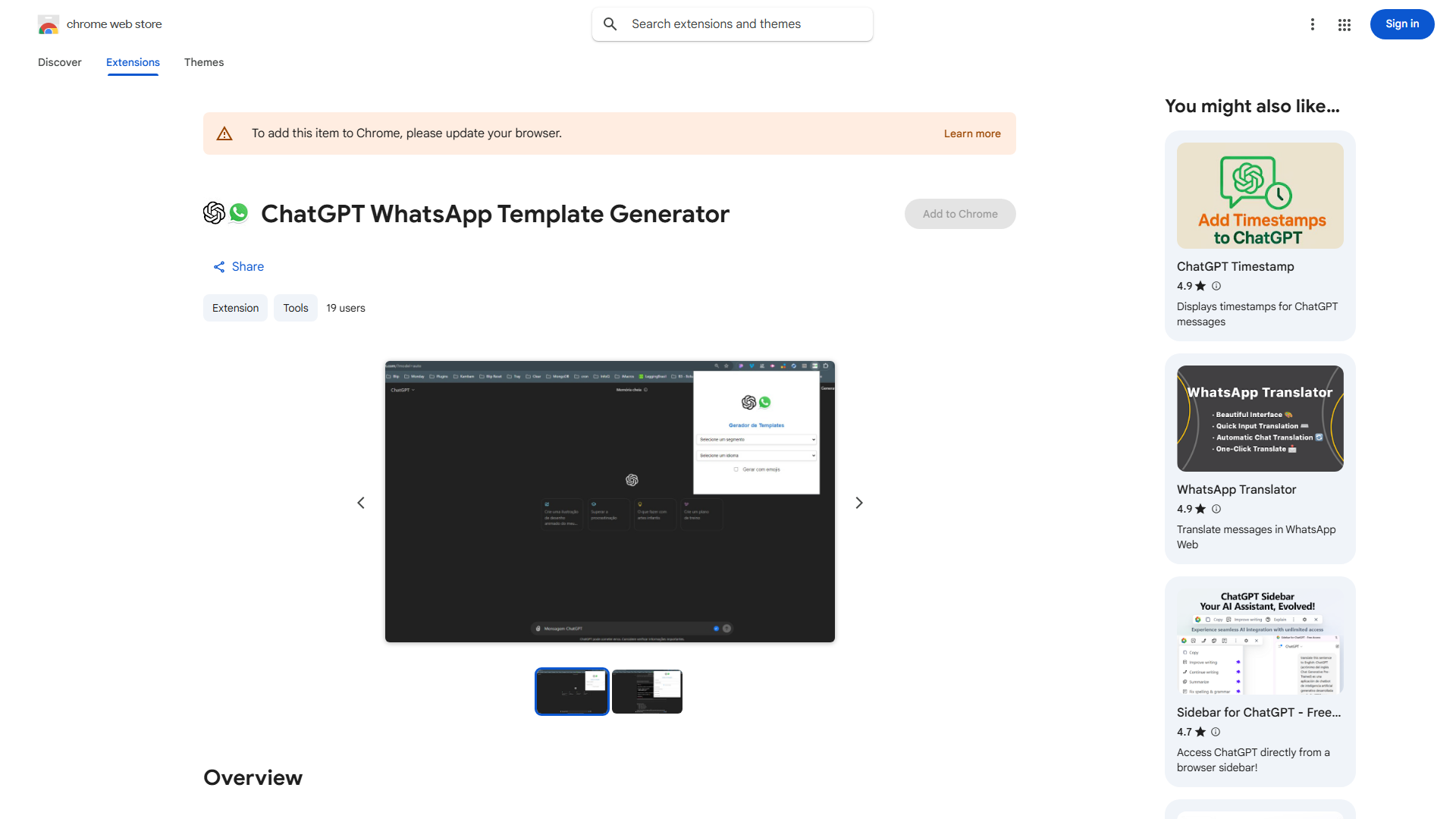 ChatGPT WhatsApp Template Generator