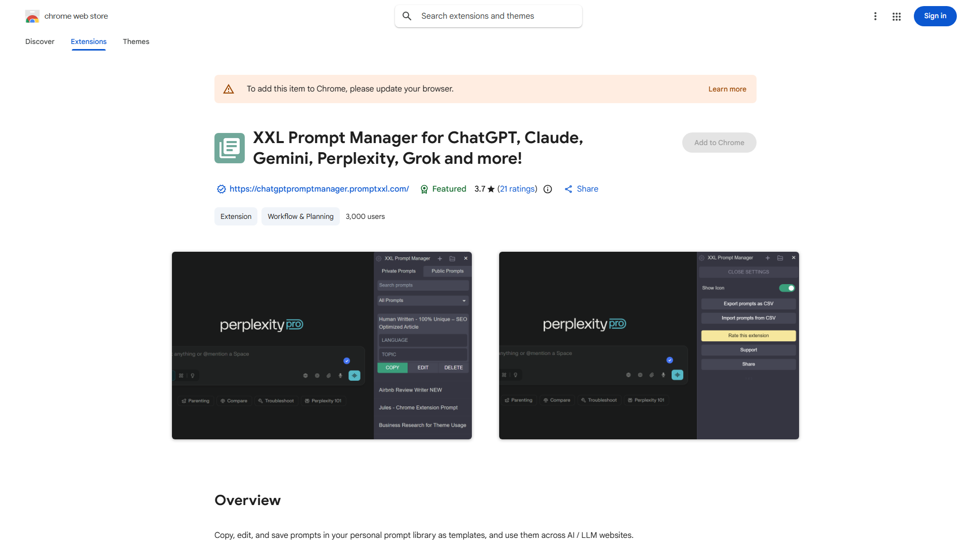 ChatGPT Prompt Manager