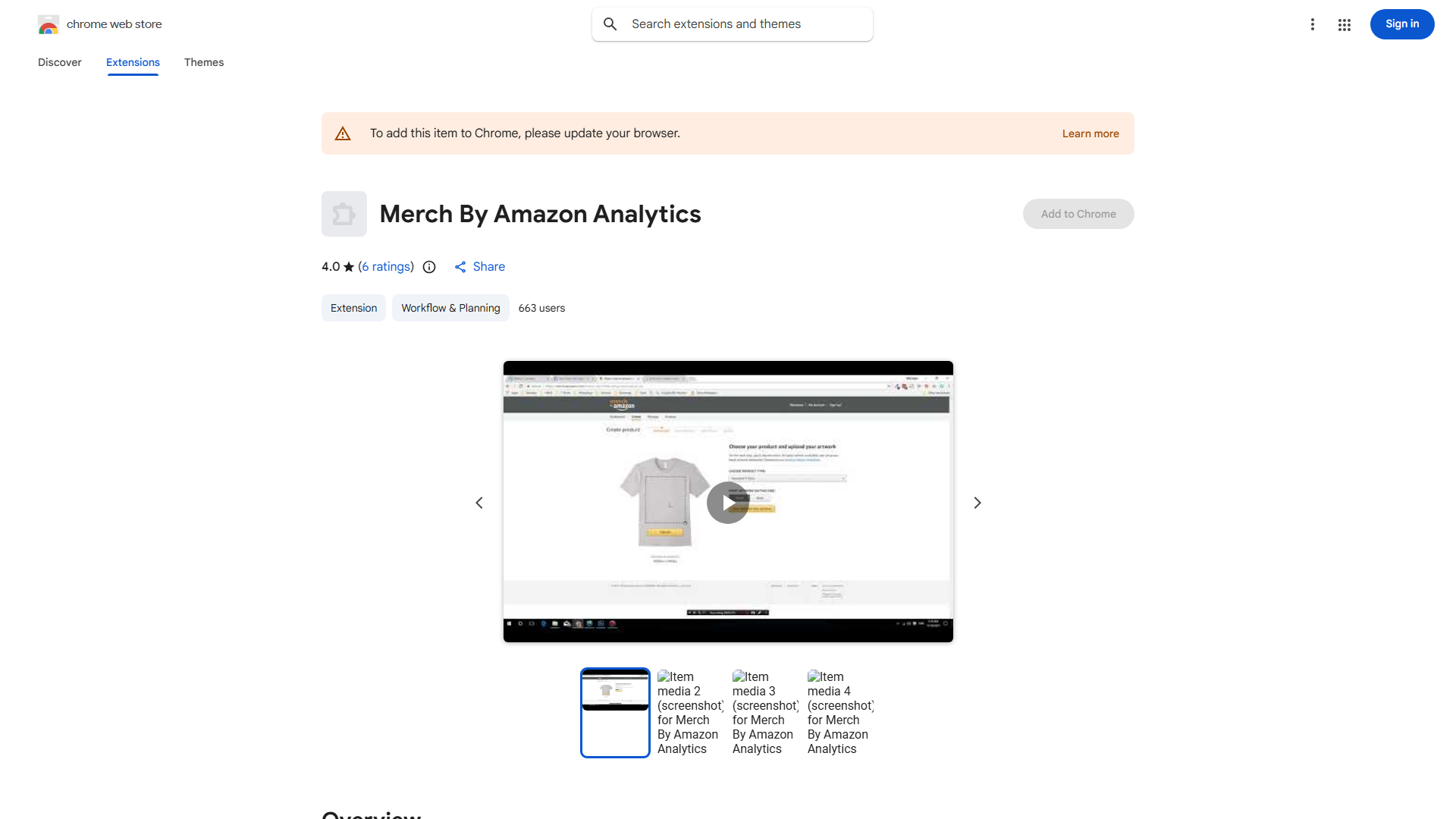 Merch by Amazon Sales Management Extension