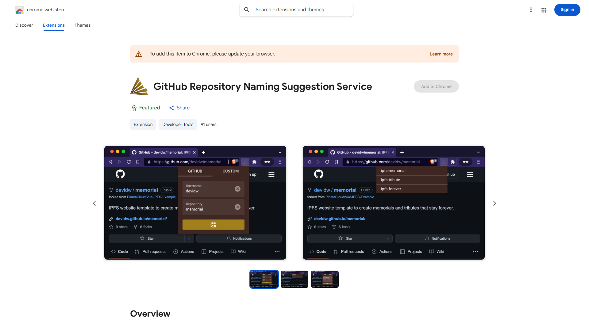 AI powered naming suggestions for your GitHub repositories