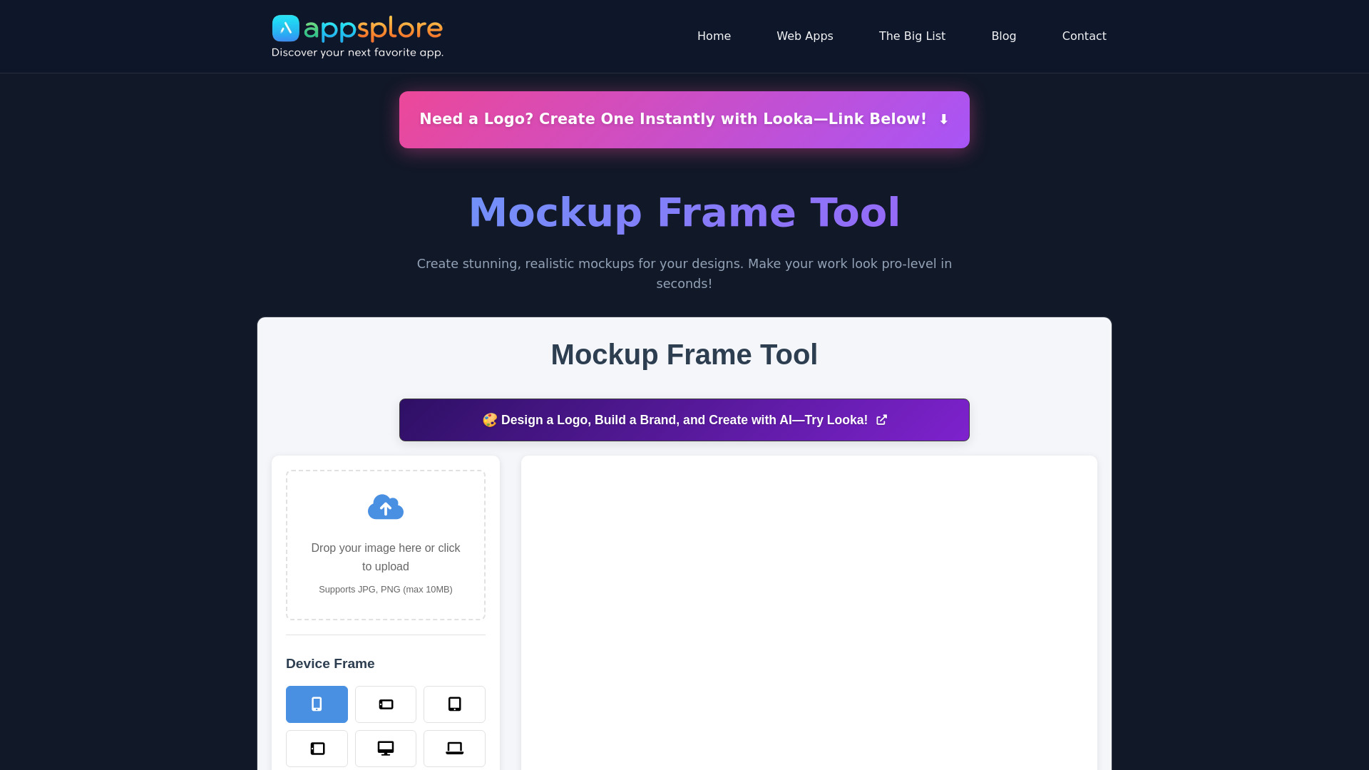 AppSplore Mockup Frame Tool