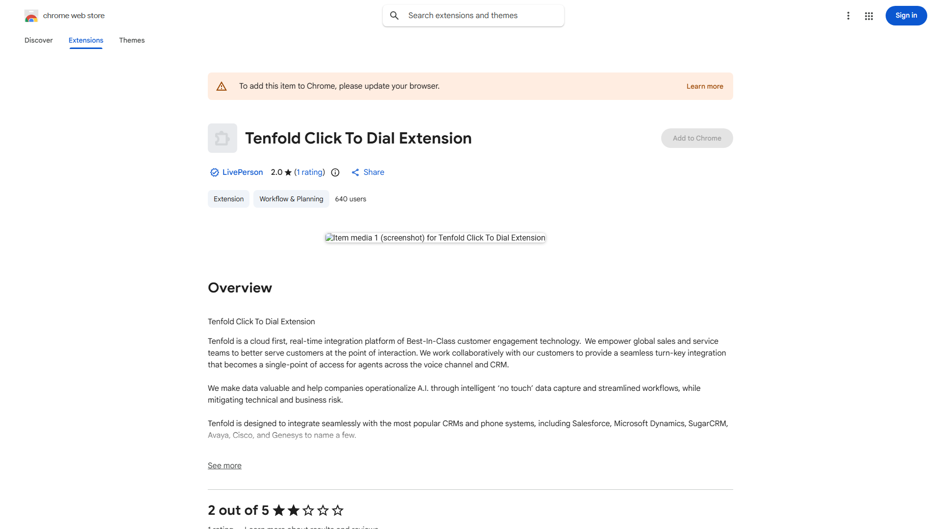 Tenfold Chrome Extension