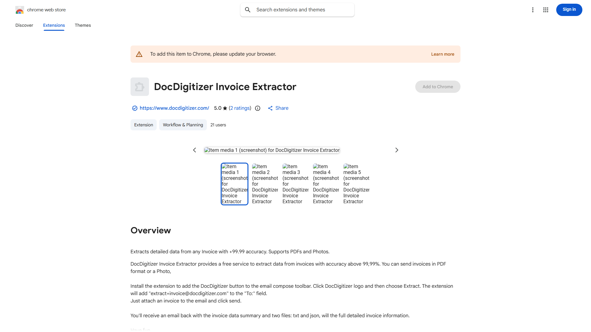 DocDigitizer Invoice Extractor