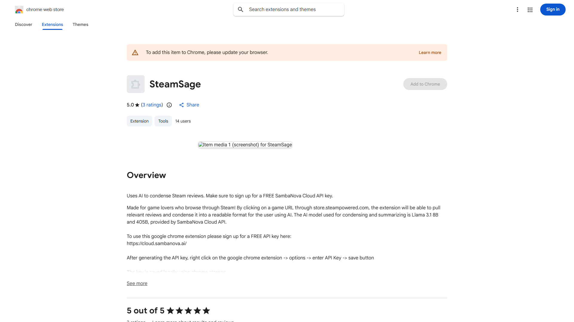 Steam Review Summarizer Chrome Extension