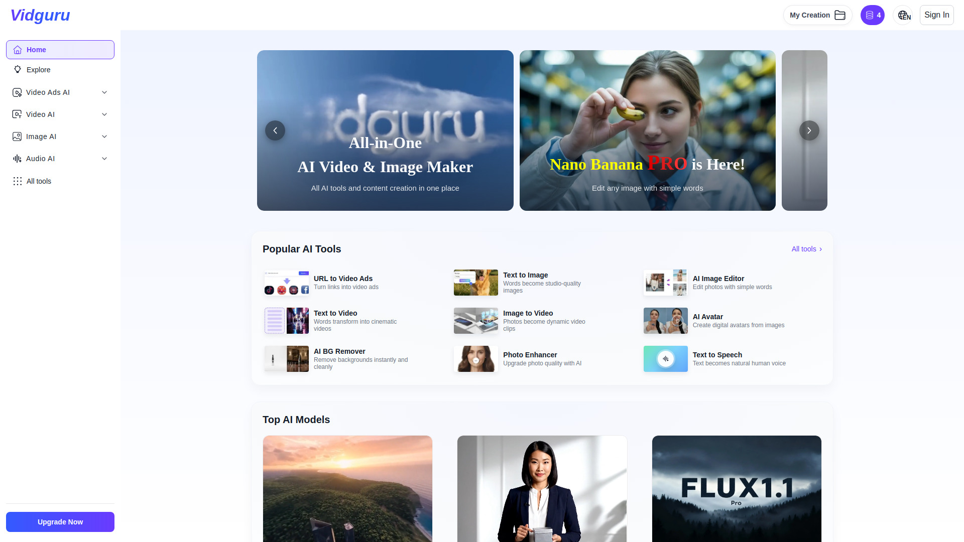 Vidguru - All-in-One AI Video & Image Maker