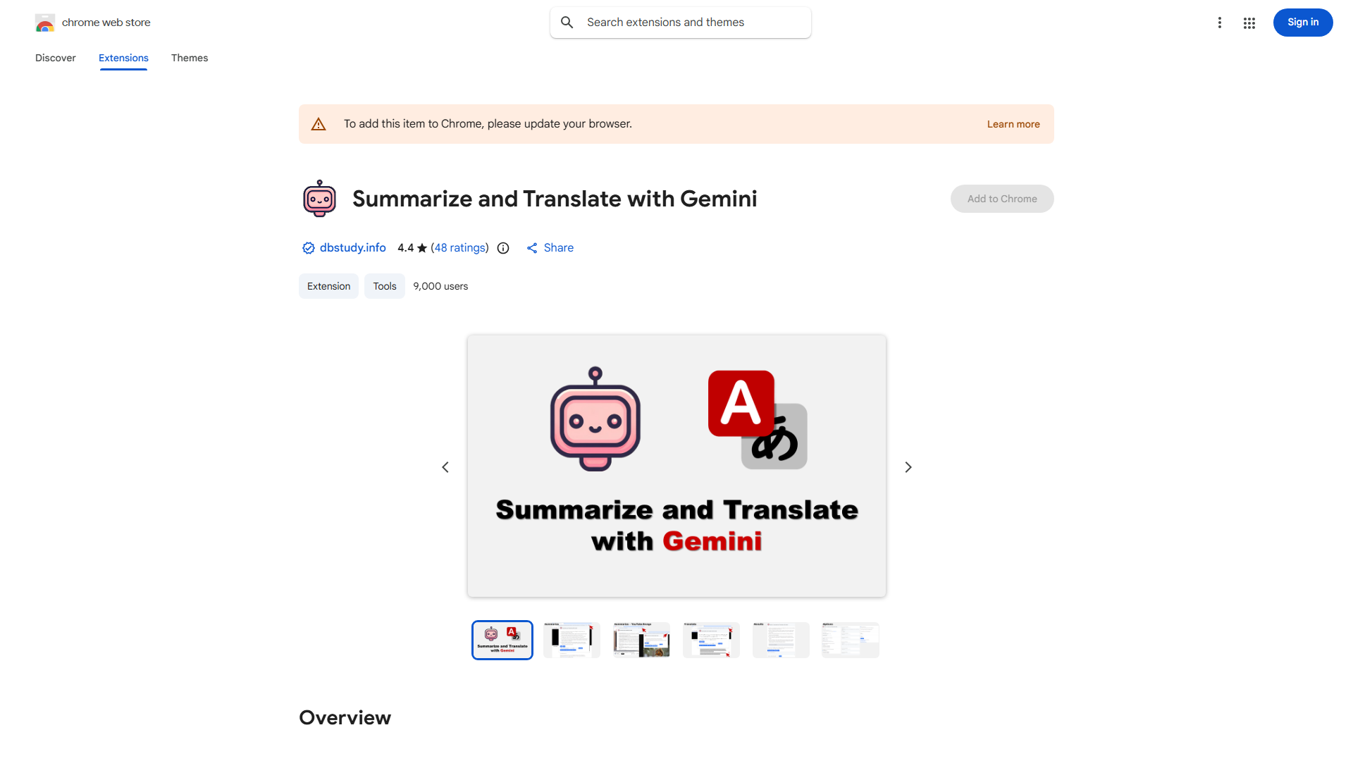 Summarize and Translate Web Pages