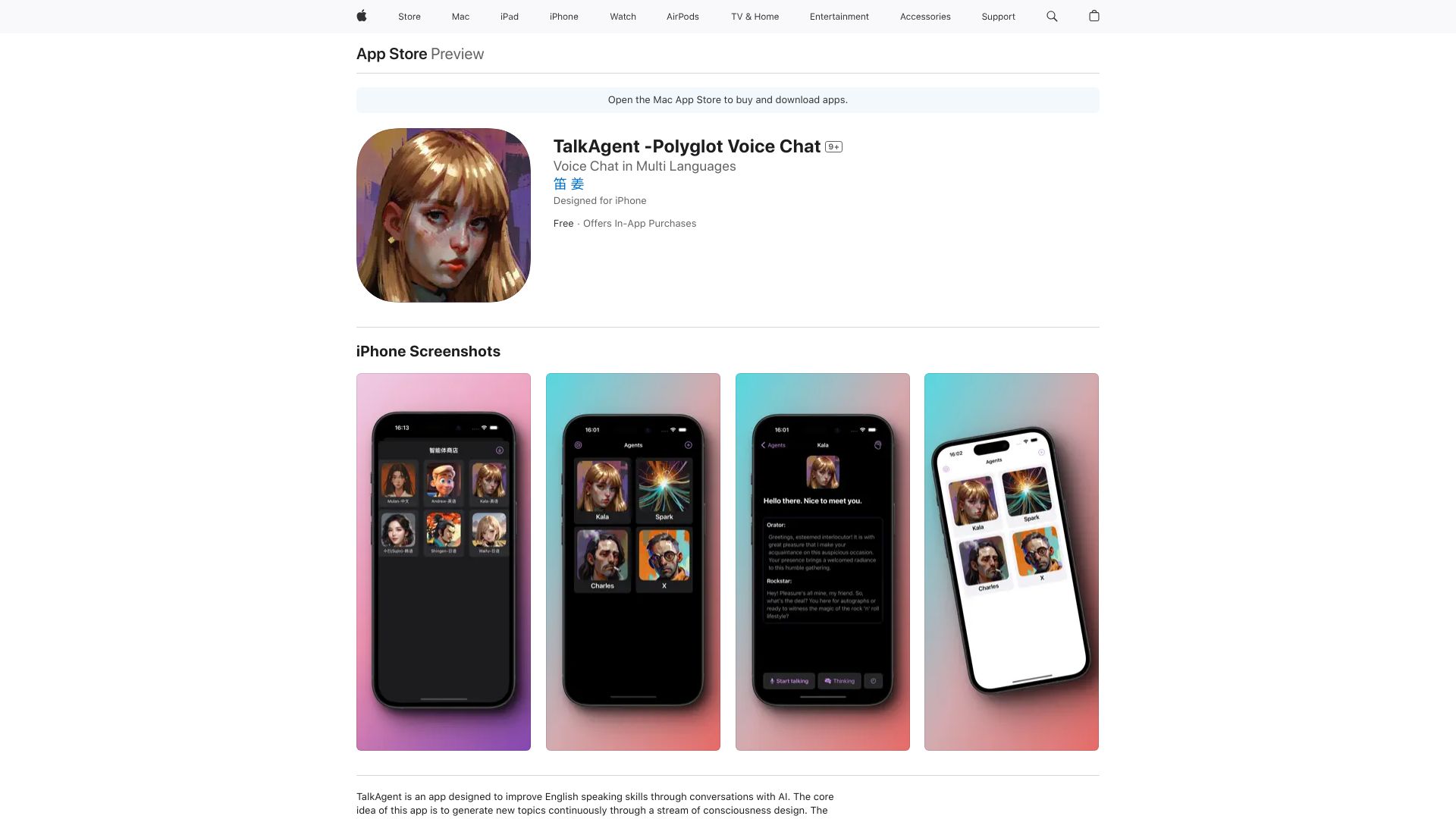 TalkAgent - Polyglot Voice Chat