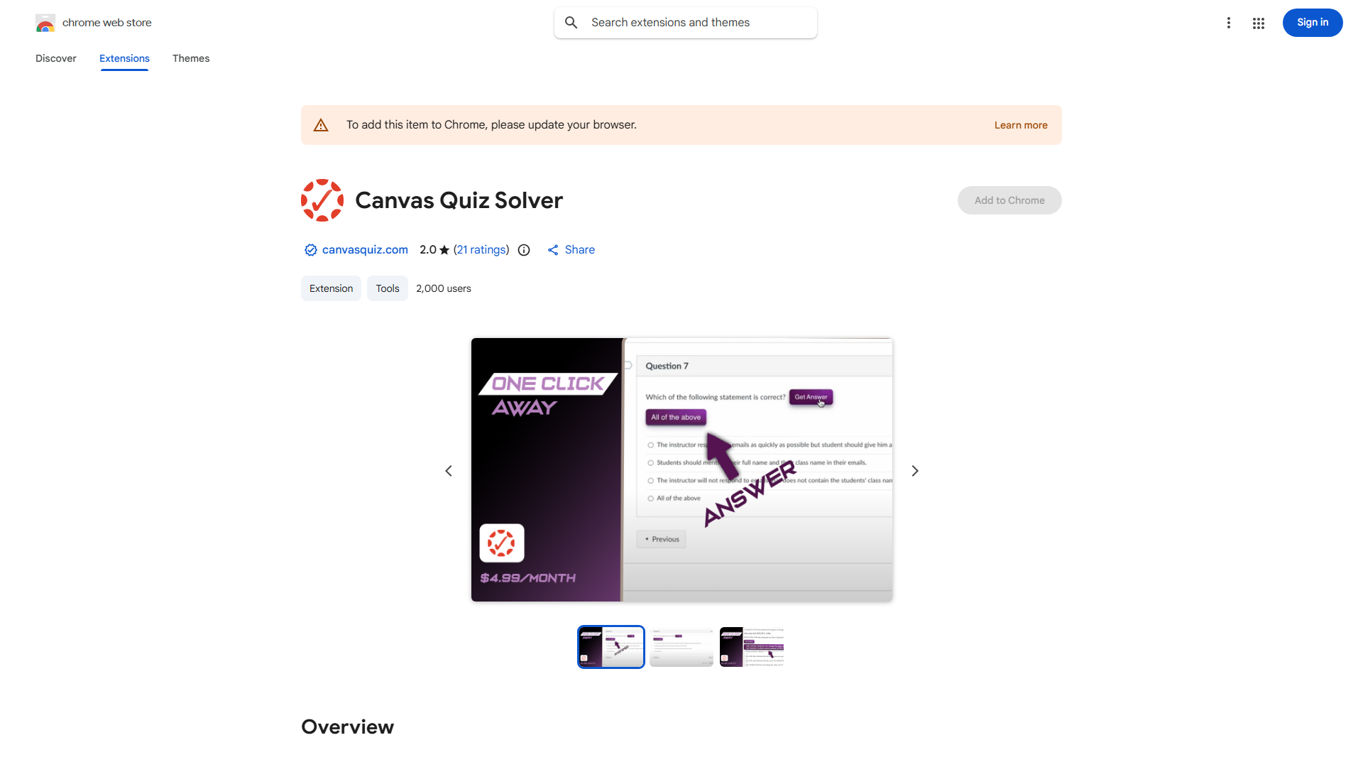 Canvas Quiz Answer Tool