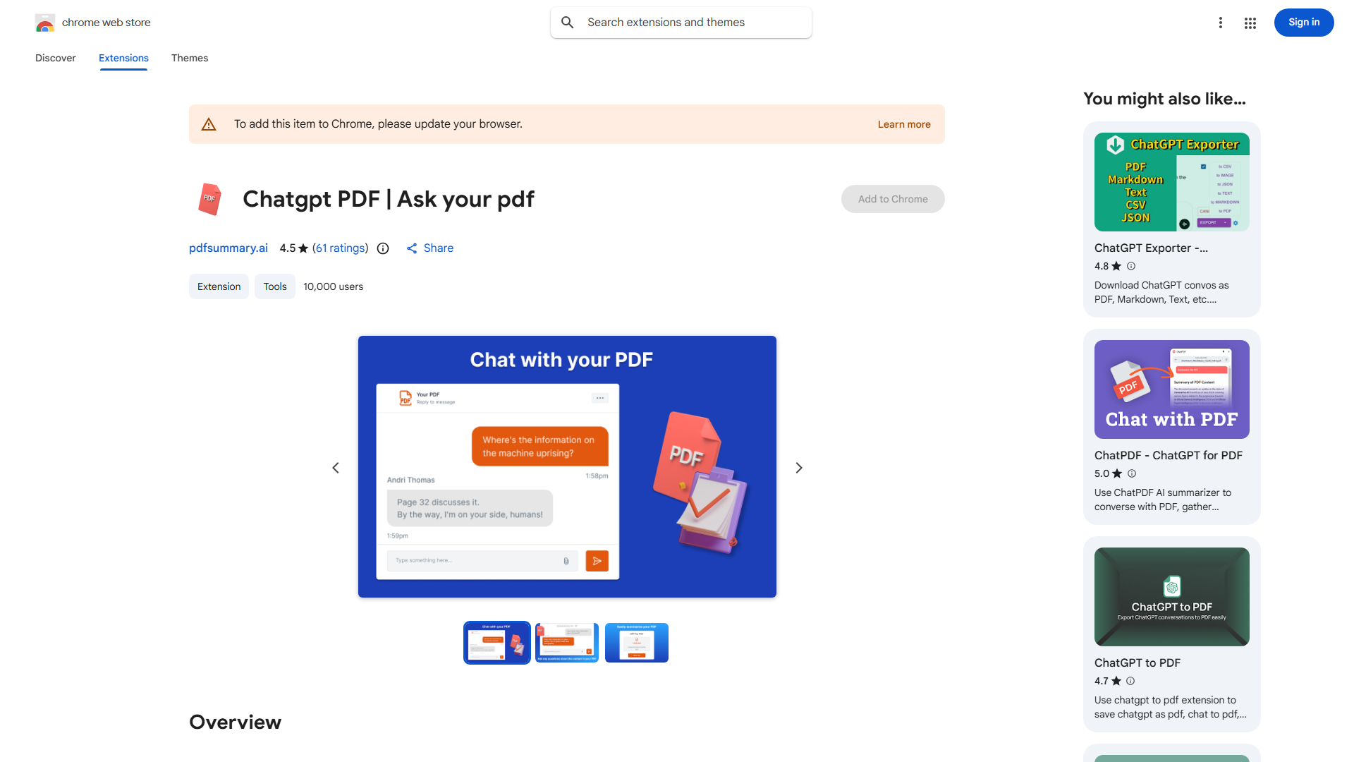 ChatGPT PDF Extension