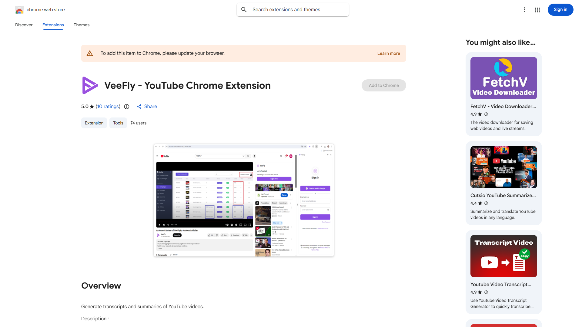VeeFly YouTube Chrome Extension