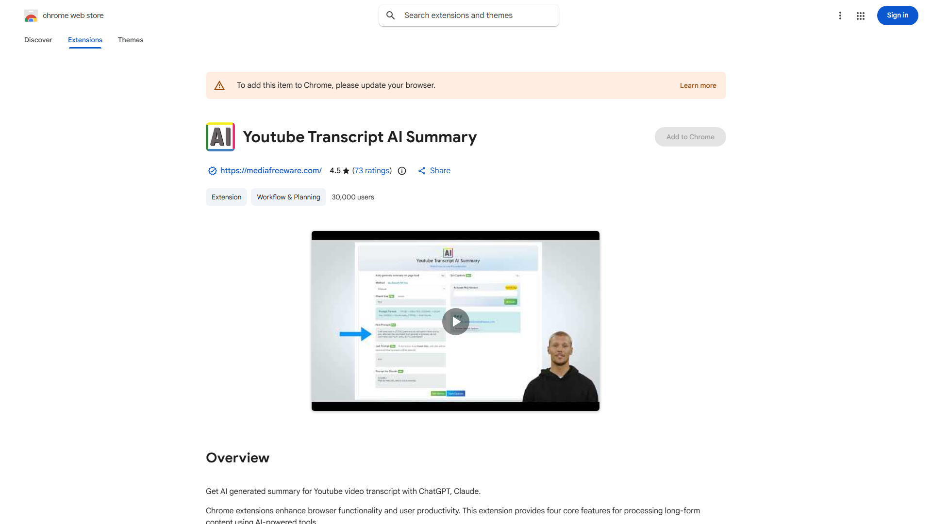 Chrome Extension for Summarizing Long-Form Content