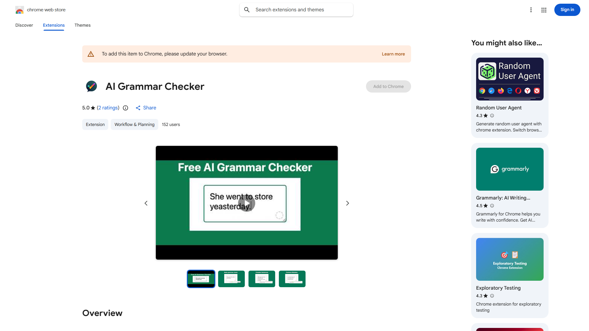 Chrome AI Grammar Check