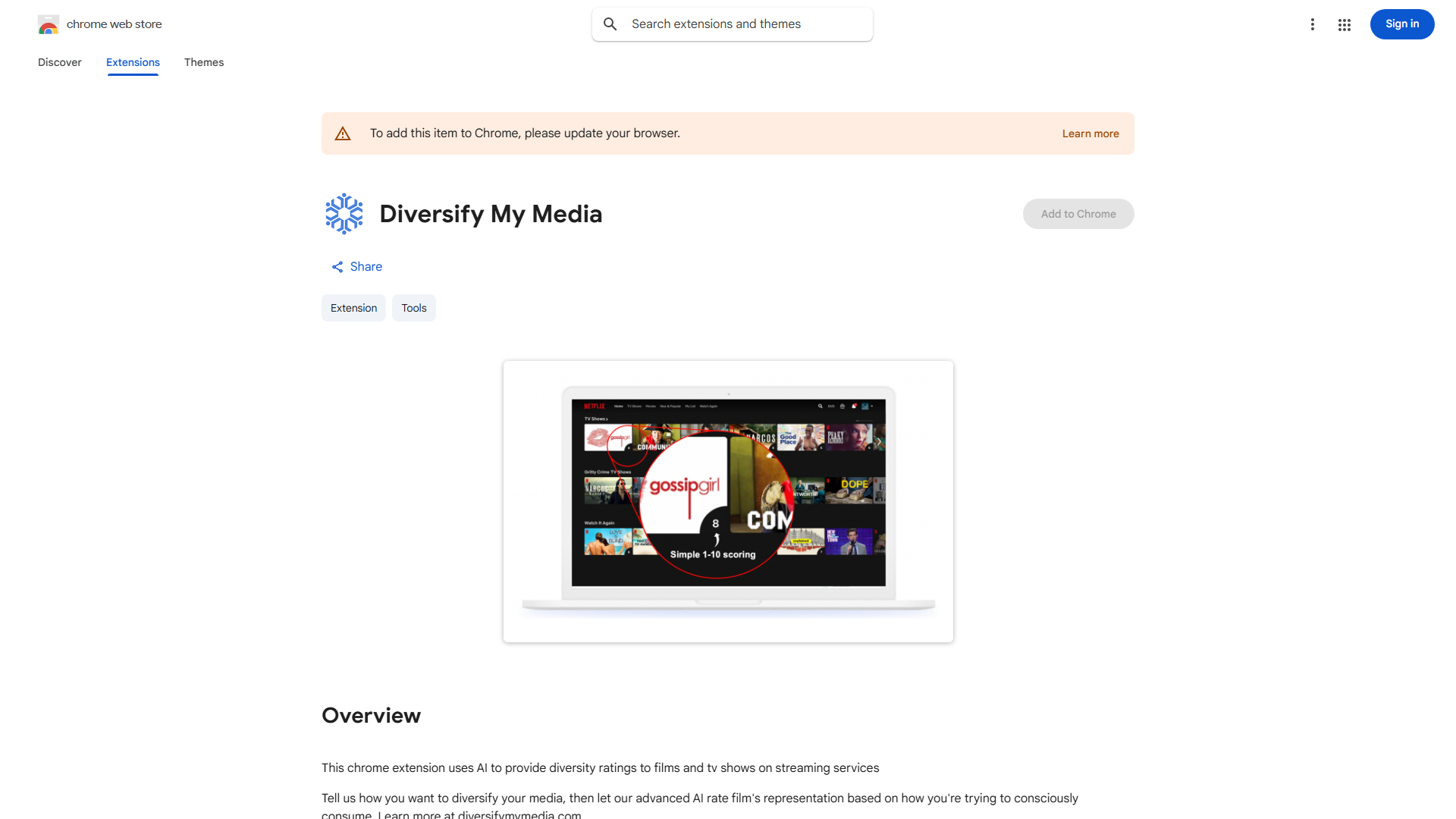 Diversity Ratings Chrome Extension