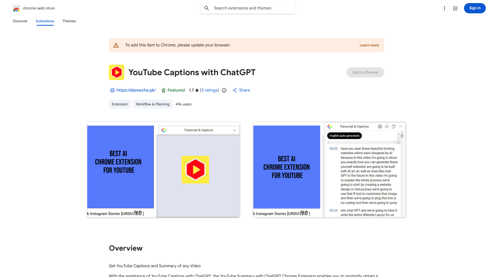 YouTube Summary with ChatGPT