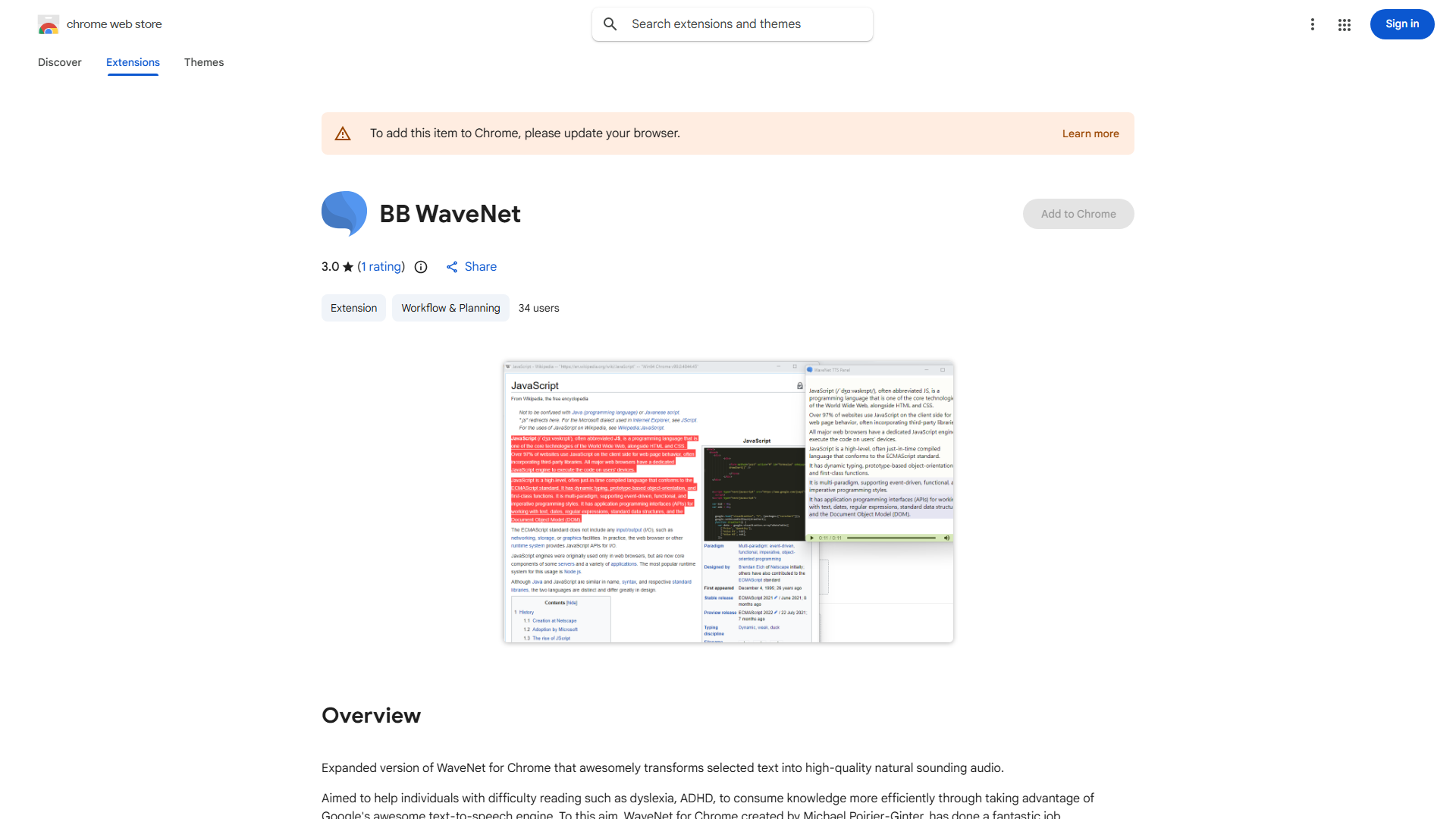 WaveNet for Chrome