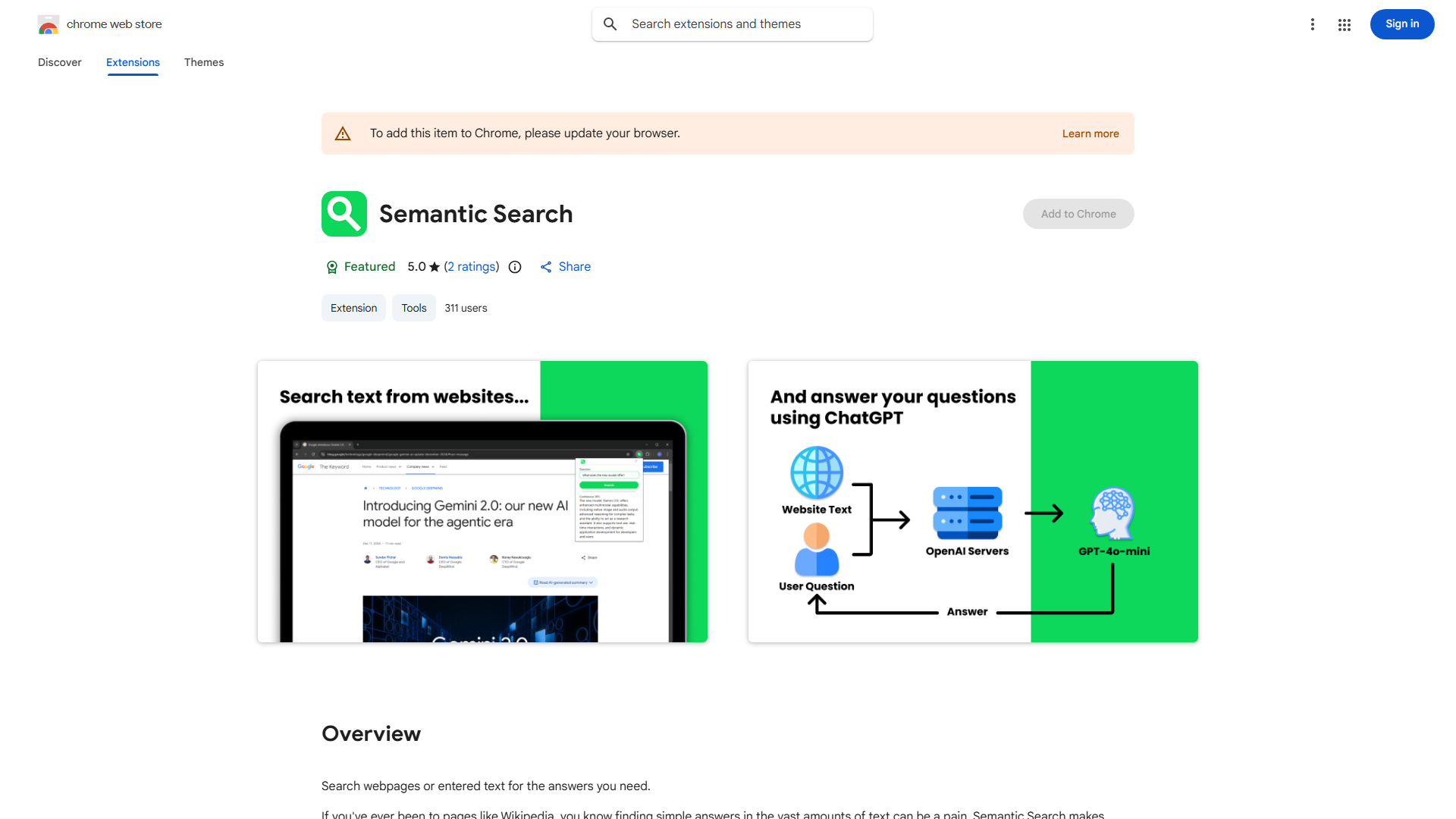 Semantic Search Extension