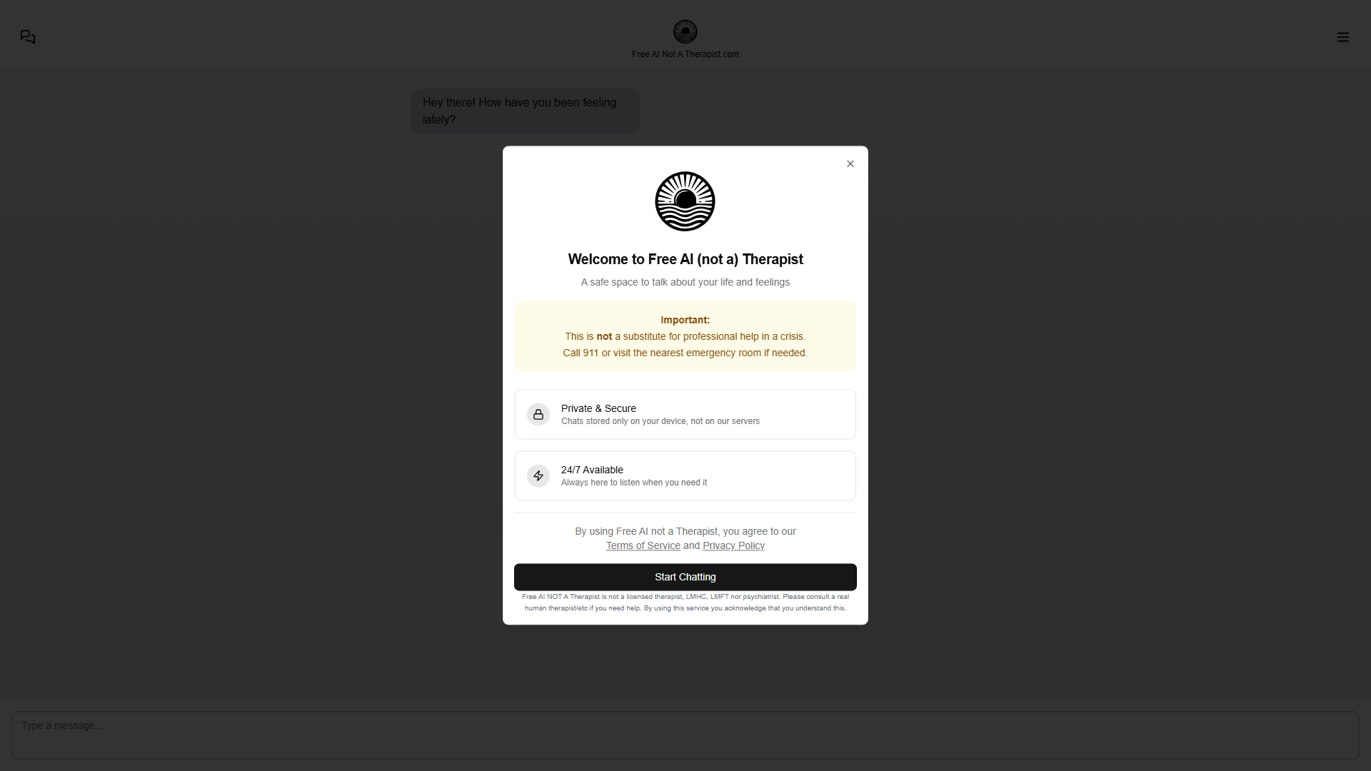 Free AI (not a) Therapist