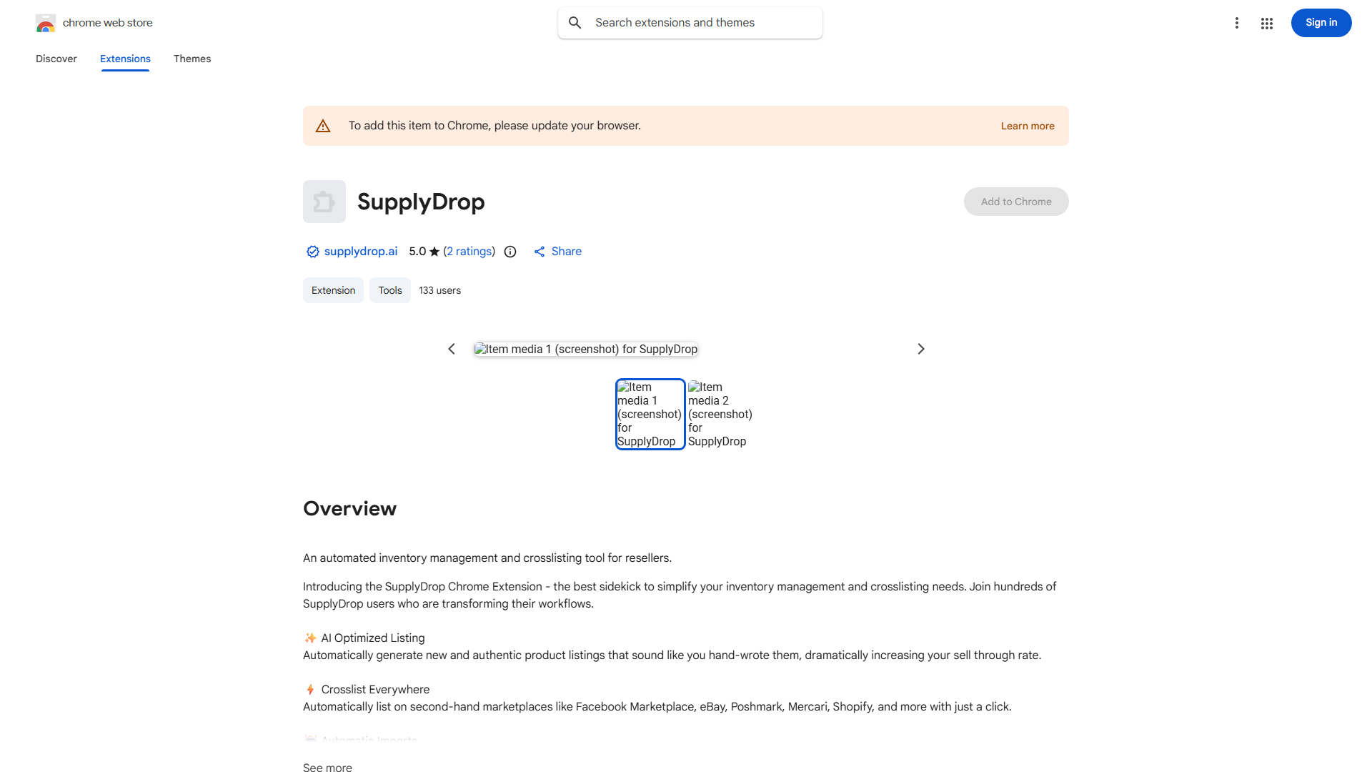 SupplyDrop Chrome Extension