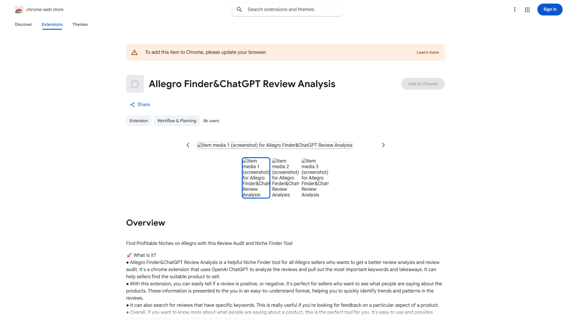 Allegro Finder&ChatGPT Review Analysis