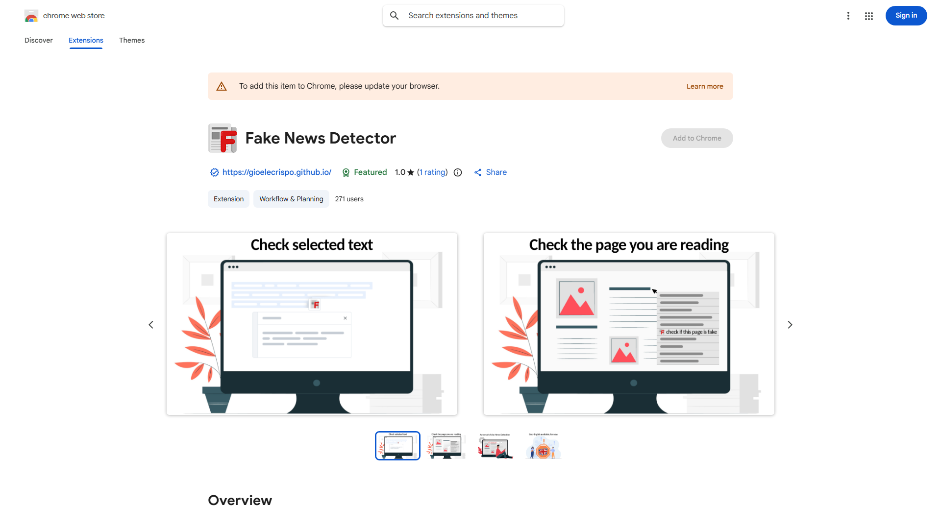 Fake News Detection Chrome Extension