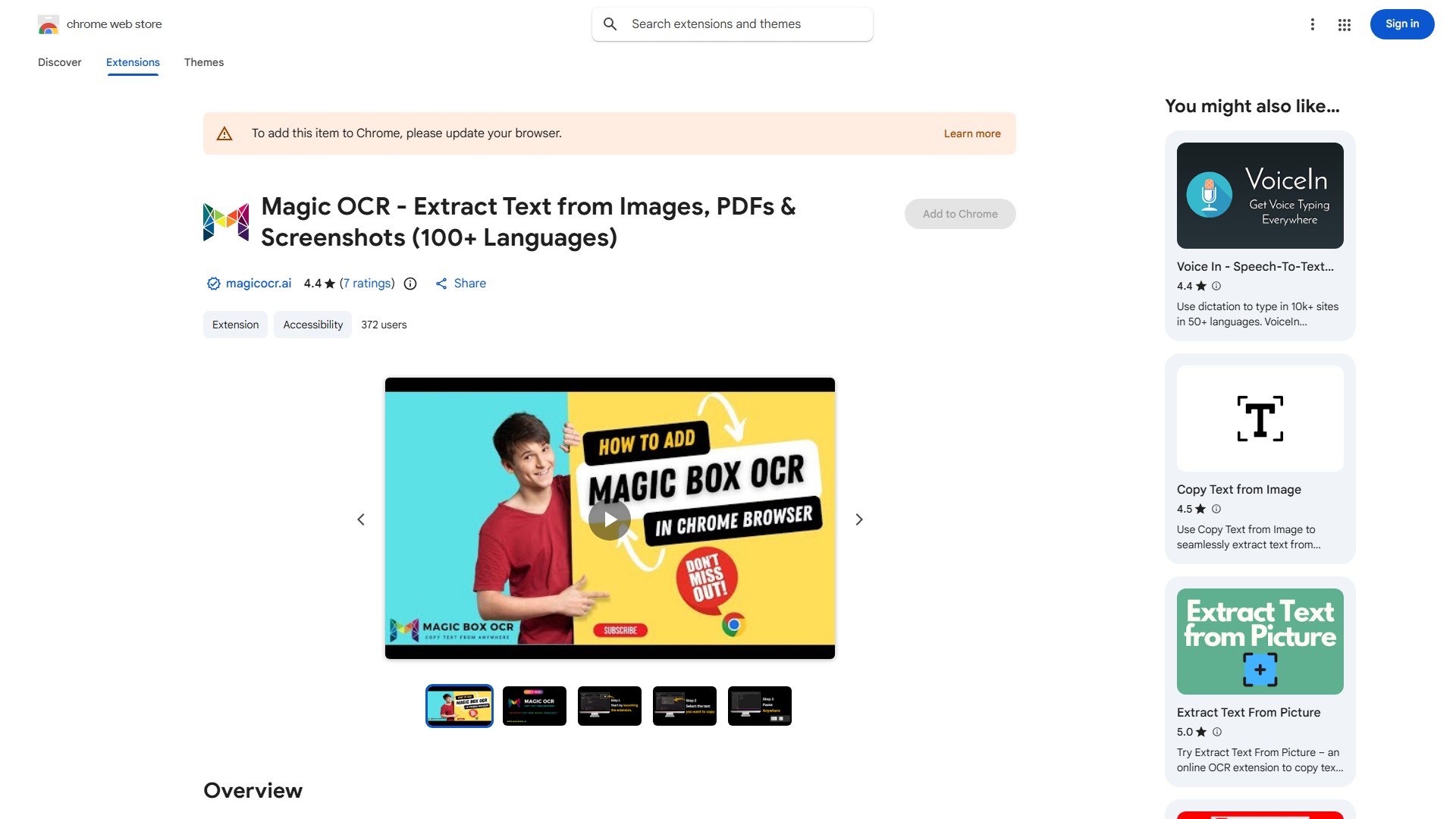 Magic Box Google Chrome OCR Software