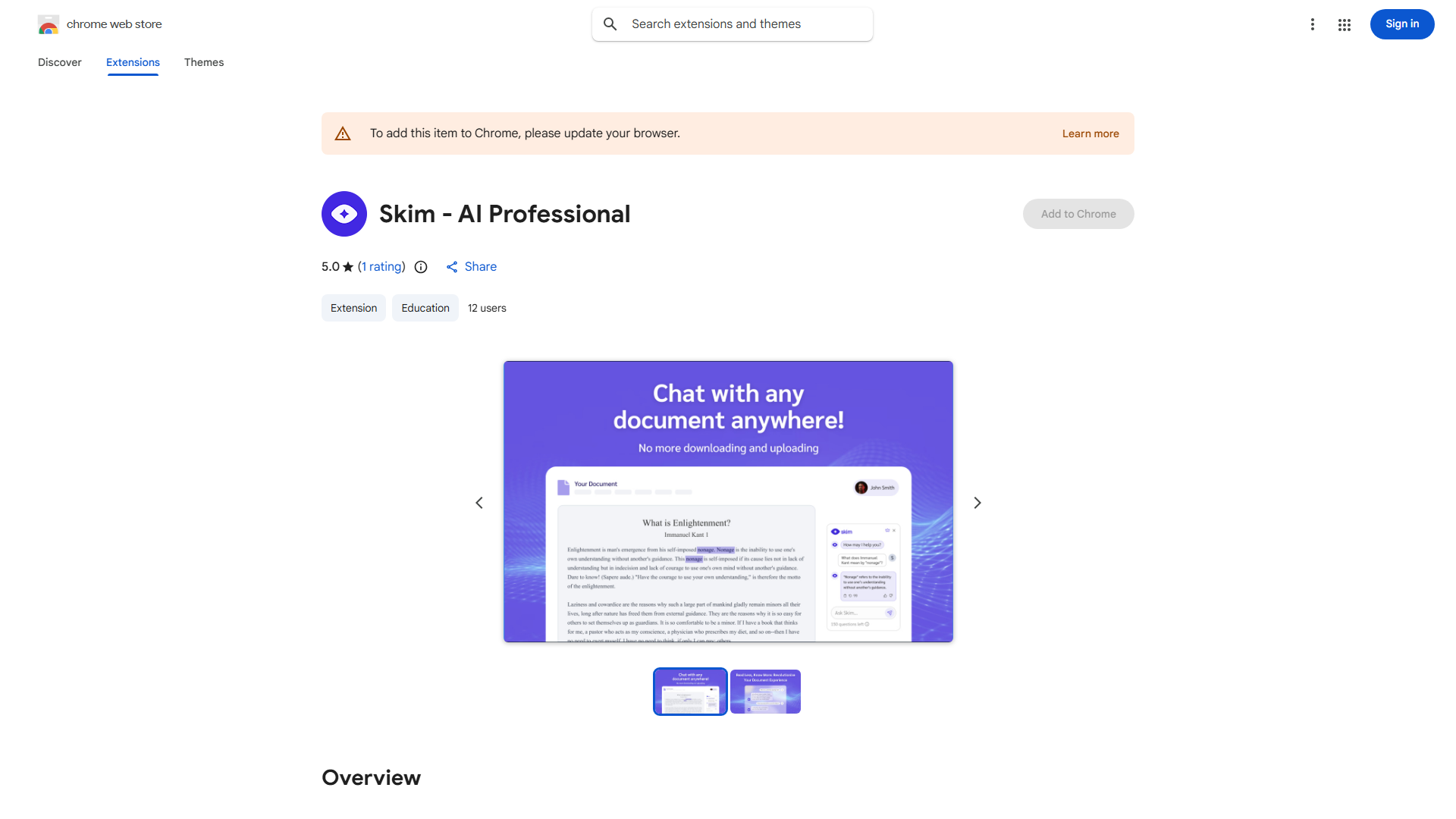 Skim AI - Chrome Extension