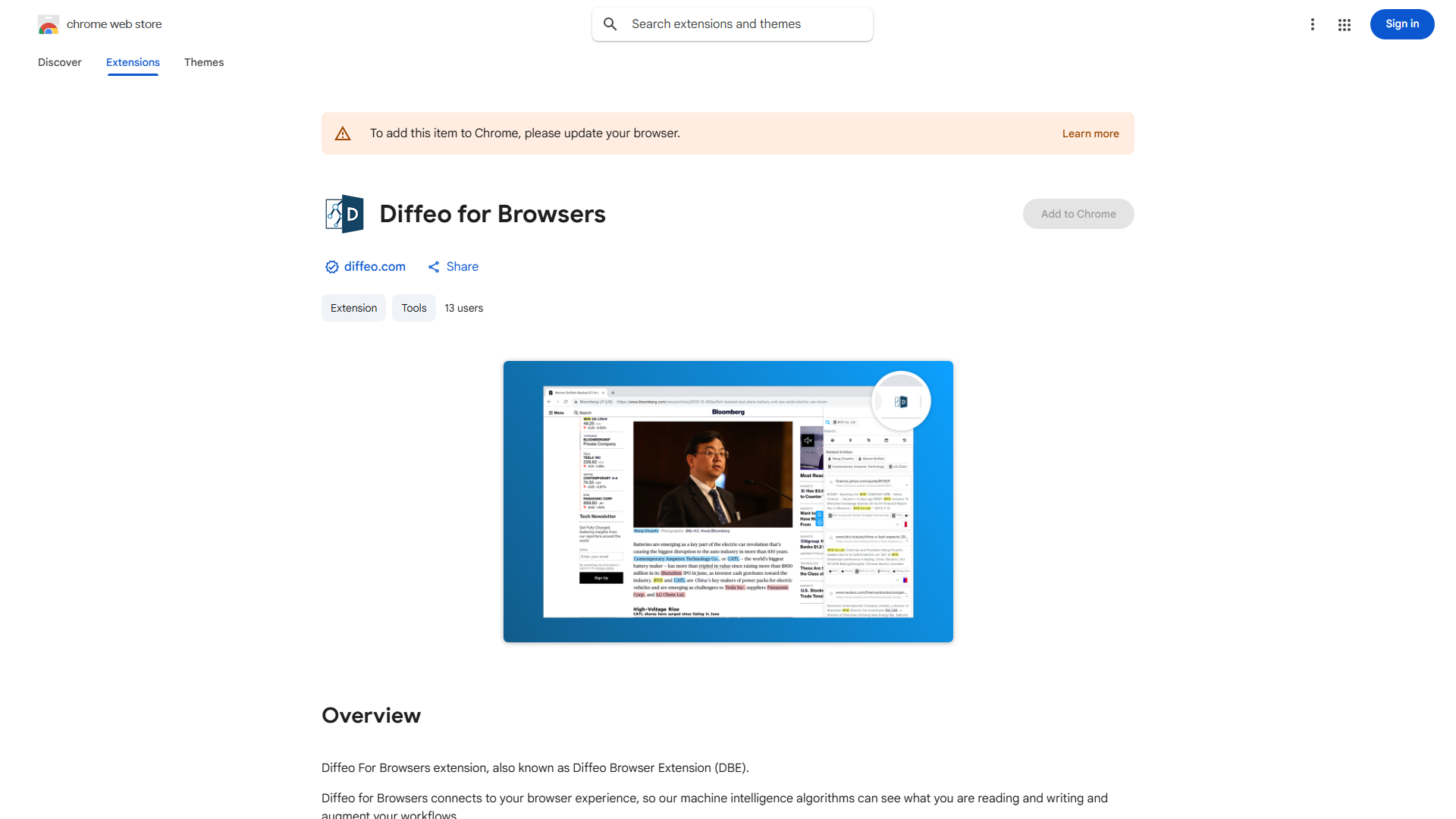 Diffeo for Browsers