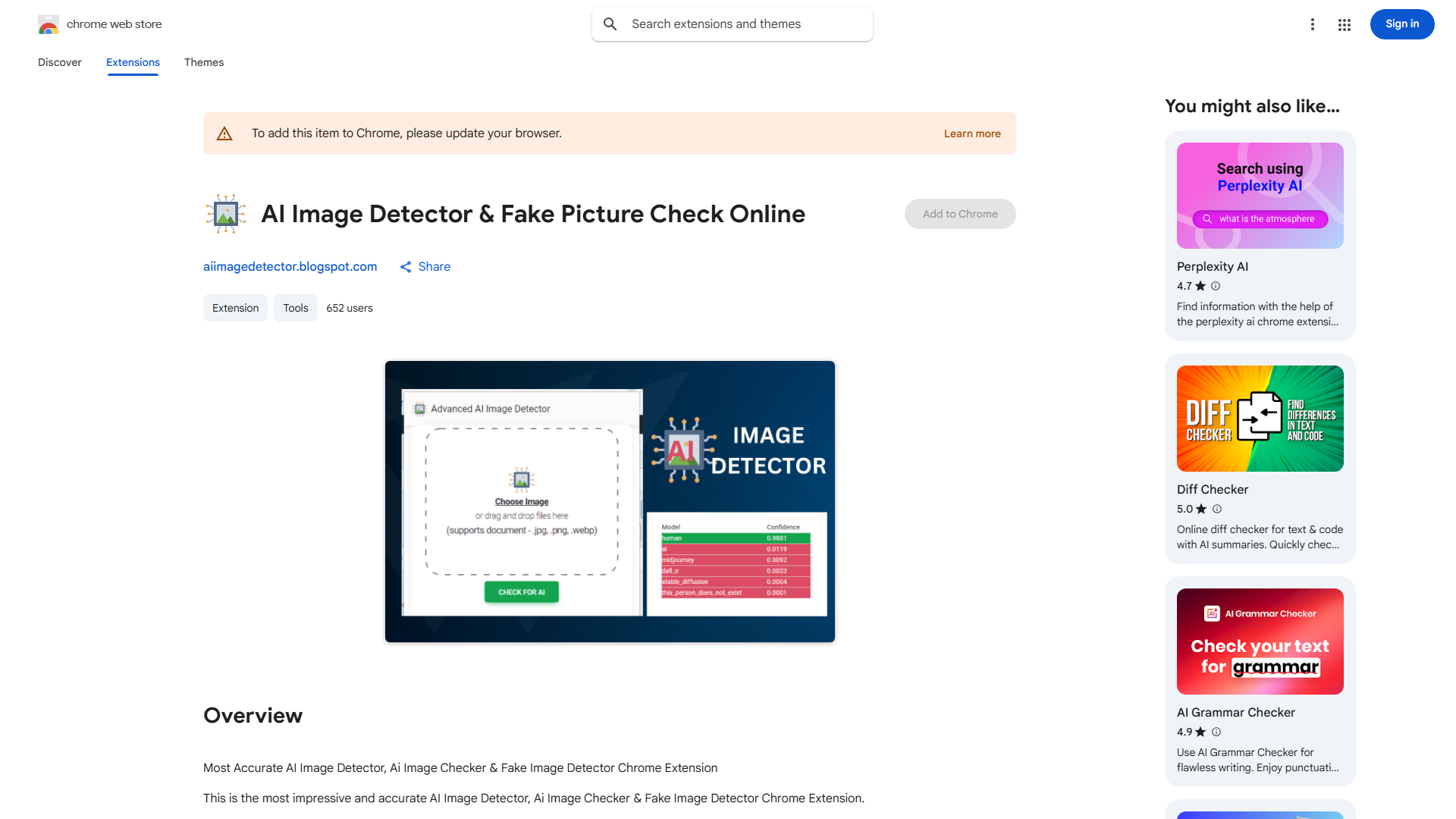 AI Image Detector & Fake Picture Check Online Extension