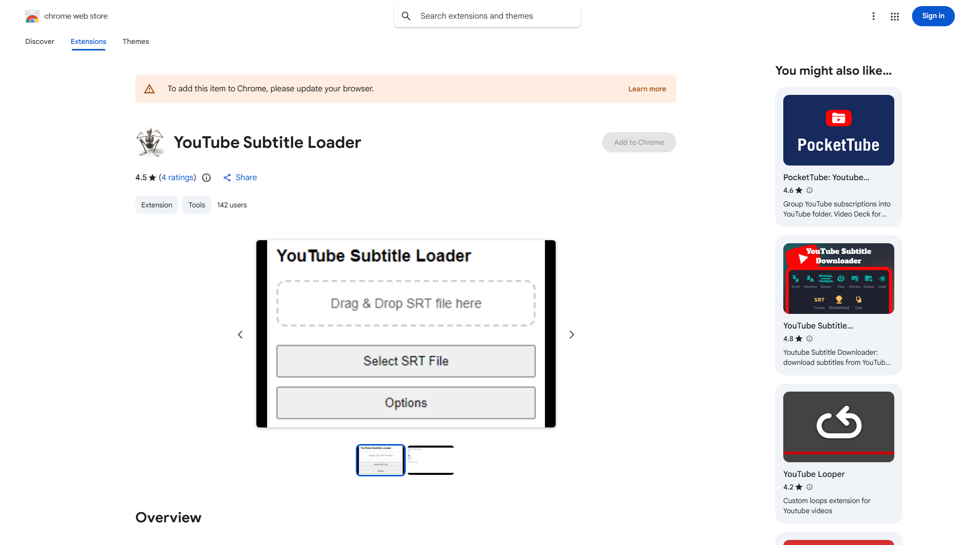 YouTube Subtitle Loader