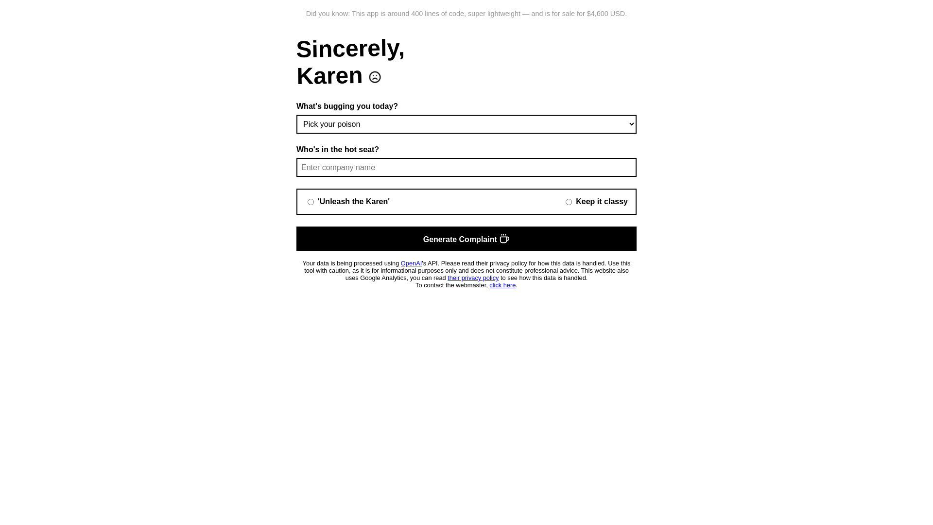 Sincerely Karen