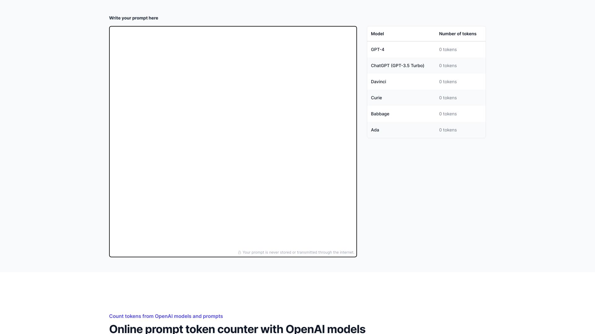 Prompt Token Counter for OpenAI Models