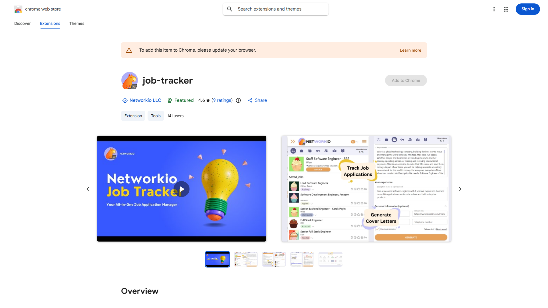 Networkio Job Tracker
