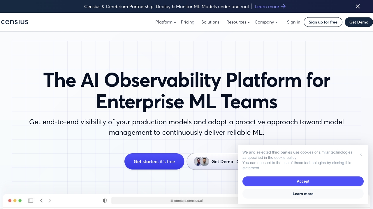Censius AI Observability Platform