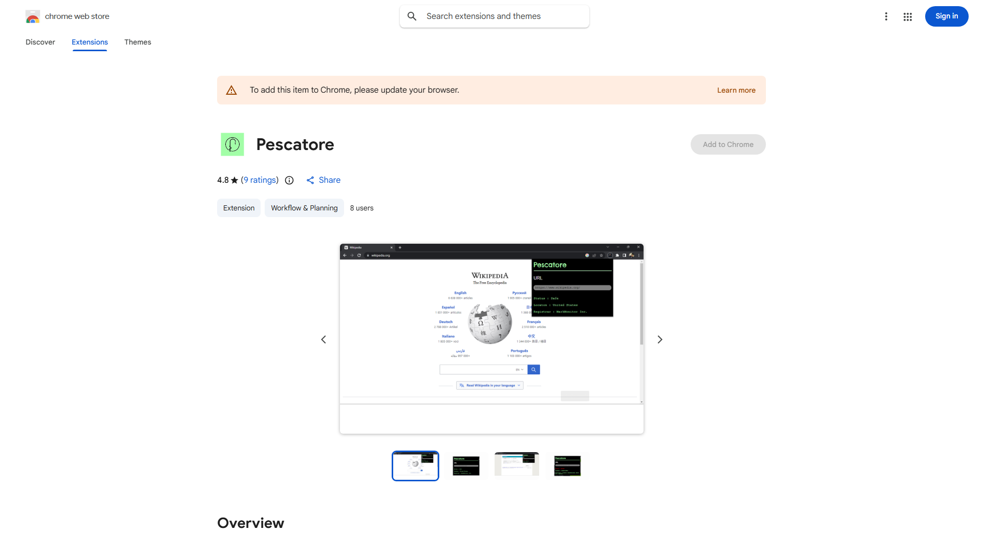 Malicious Website Detector Add-on