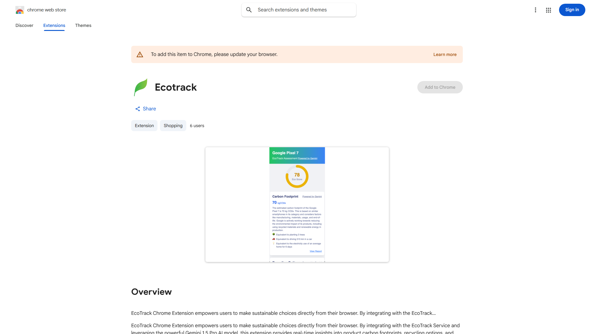 EcoTrack Chrome Extension