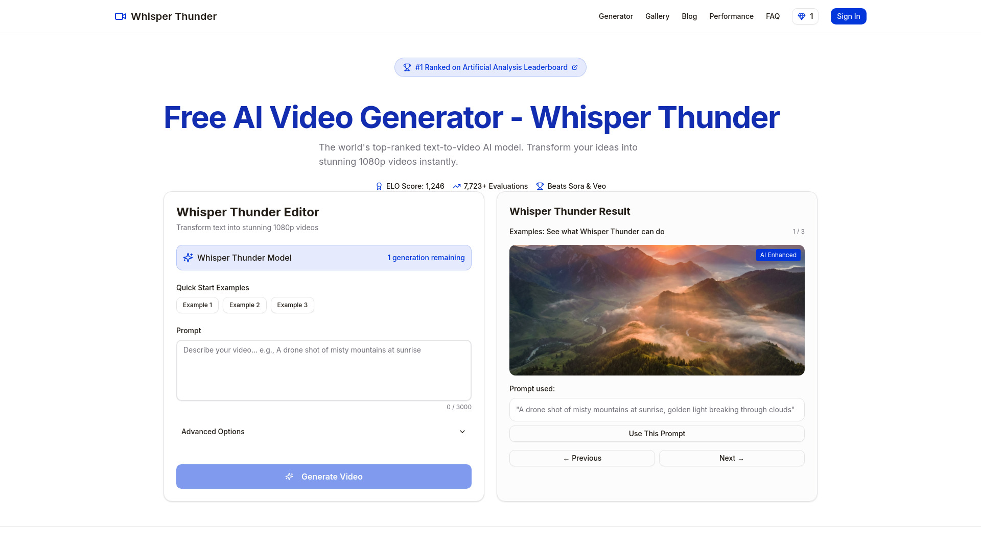 whisperthunder online - AI Video Generator