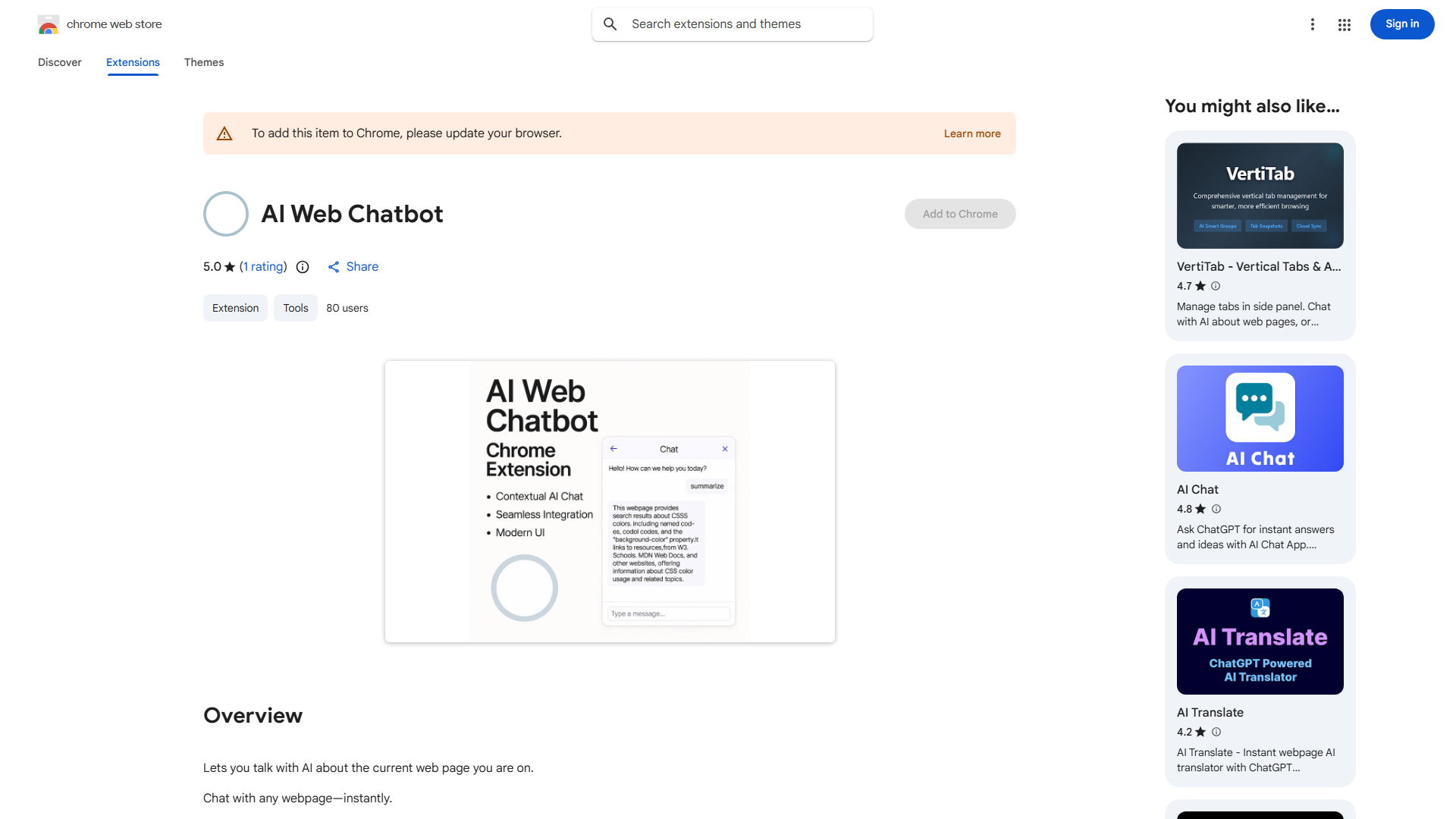 AI Web Chatbot Extension