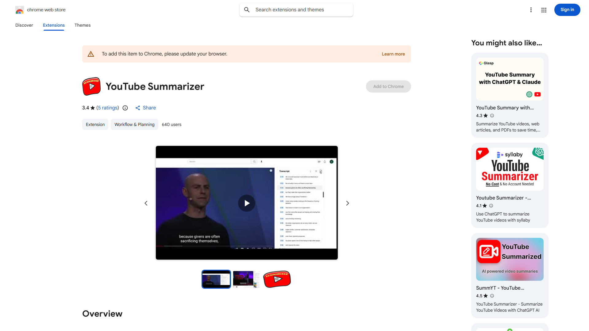 YouTube Summary with ChatGPT
