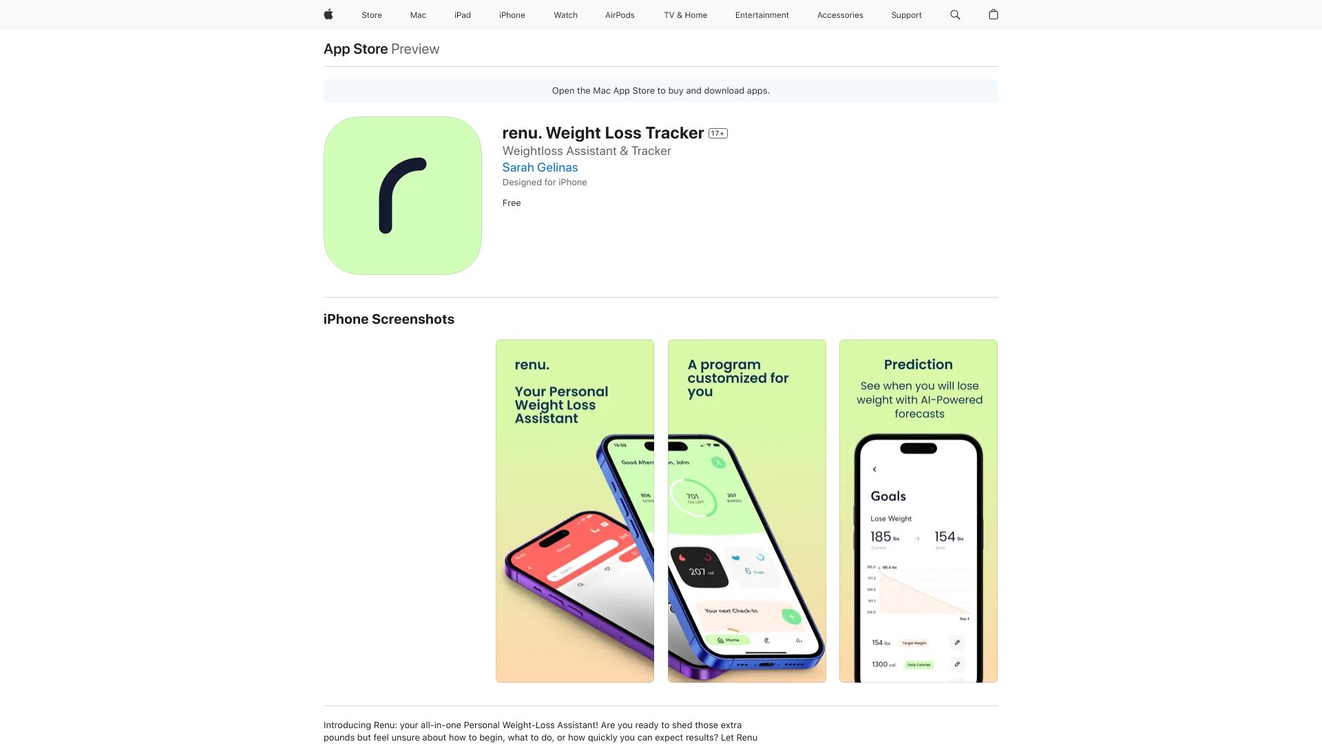 renu. Weight Loss Tracker