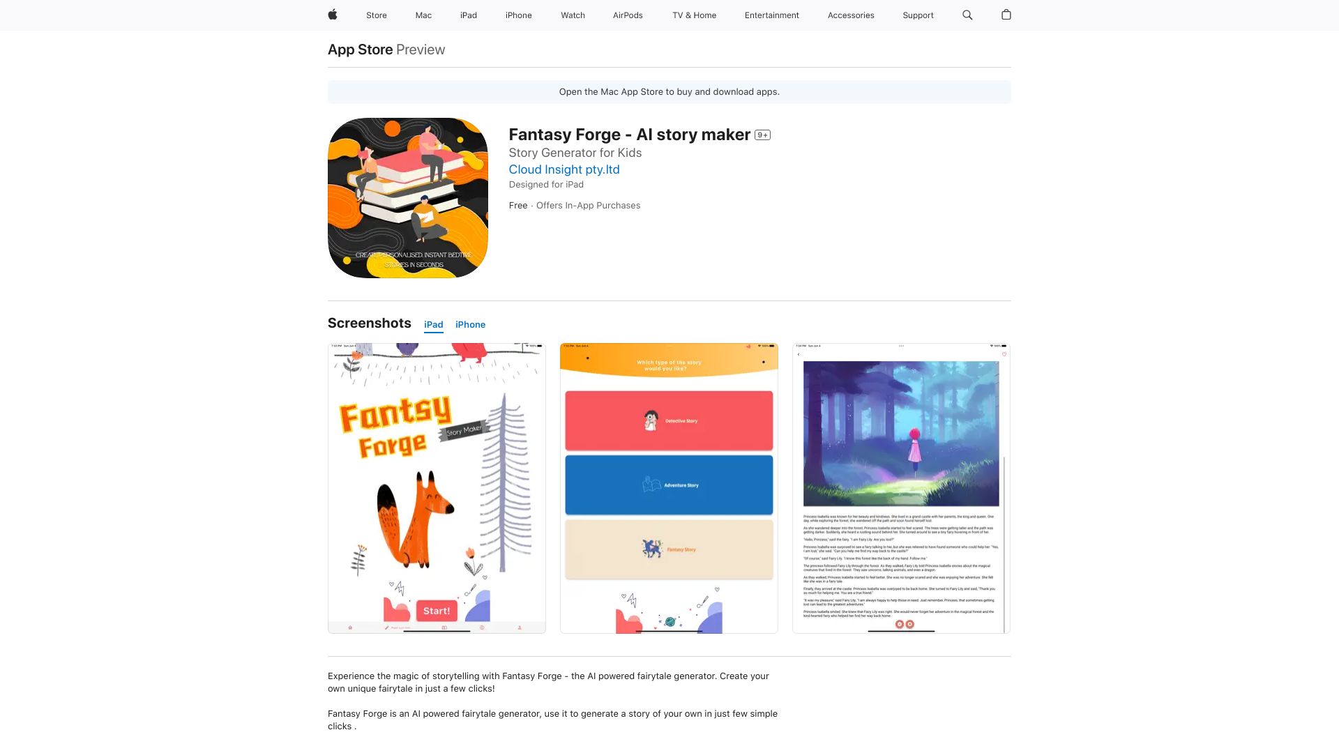 Fantasy Forge - AI story maker