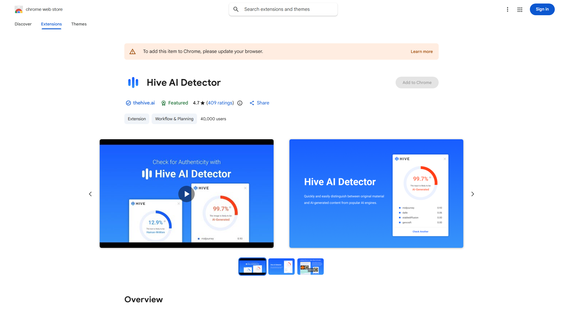 Hive AI Detector