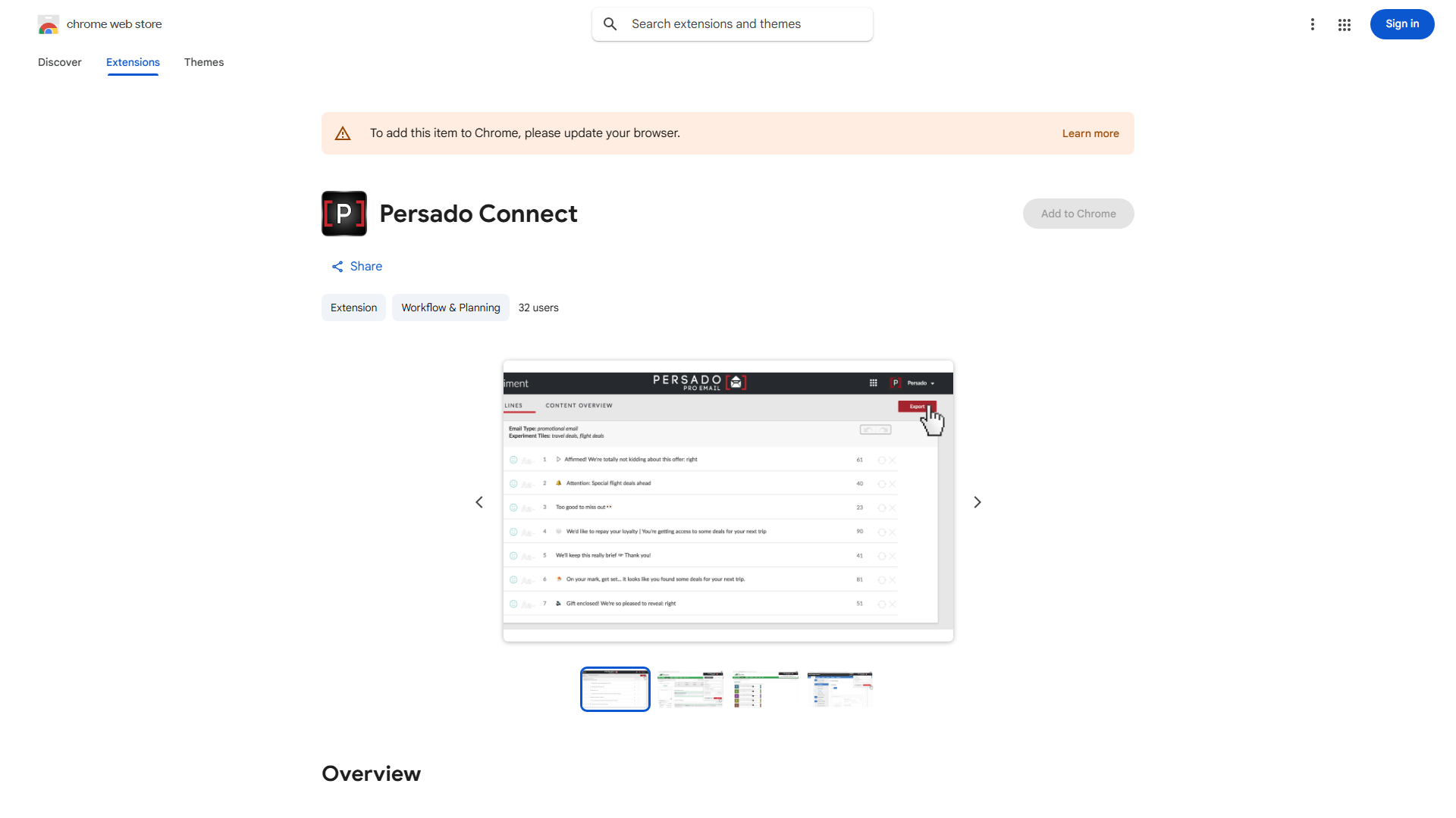 Persado Connect Chrome Extension