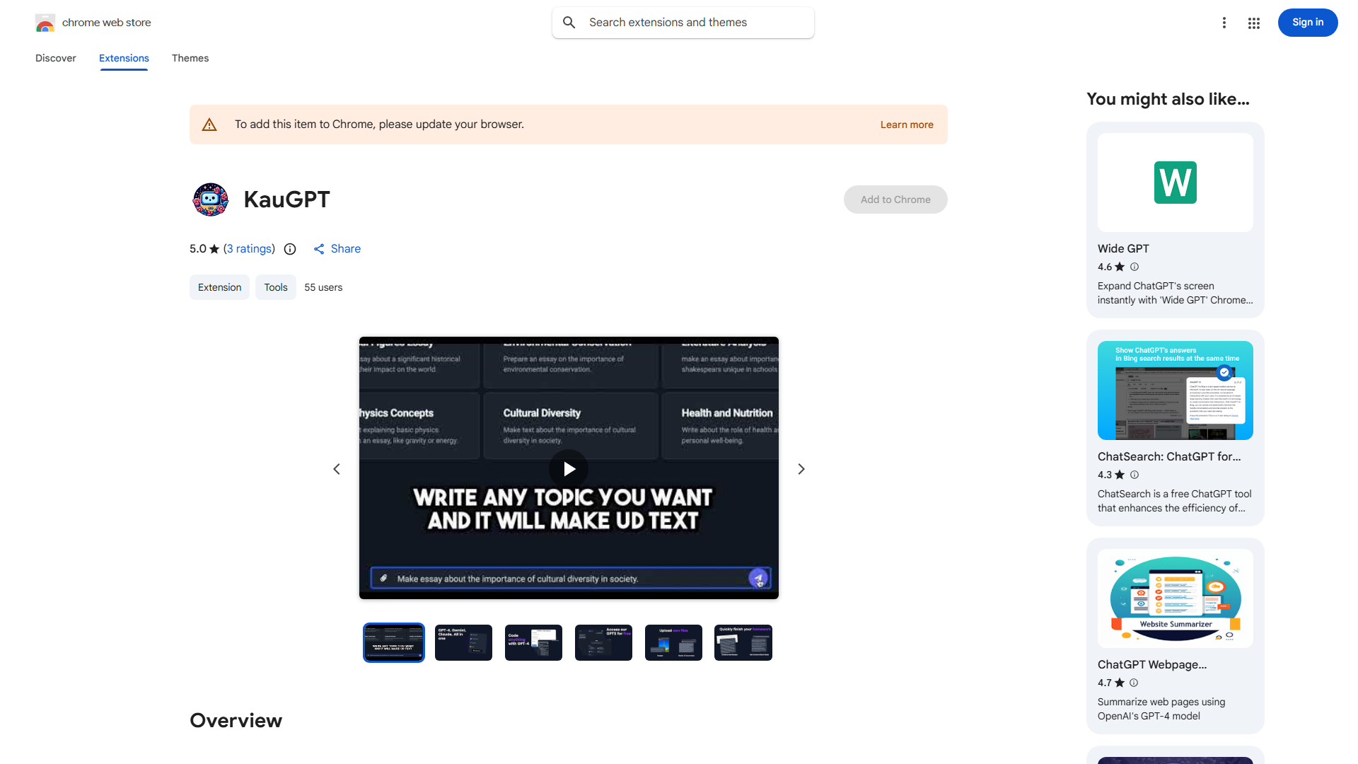 KauGPT Chrome Extension