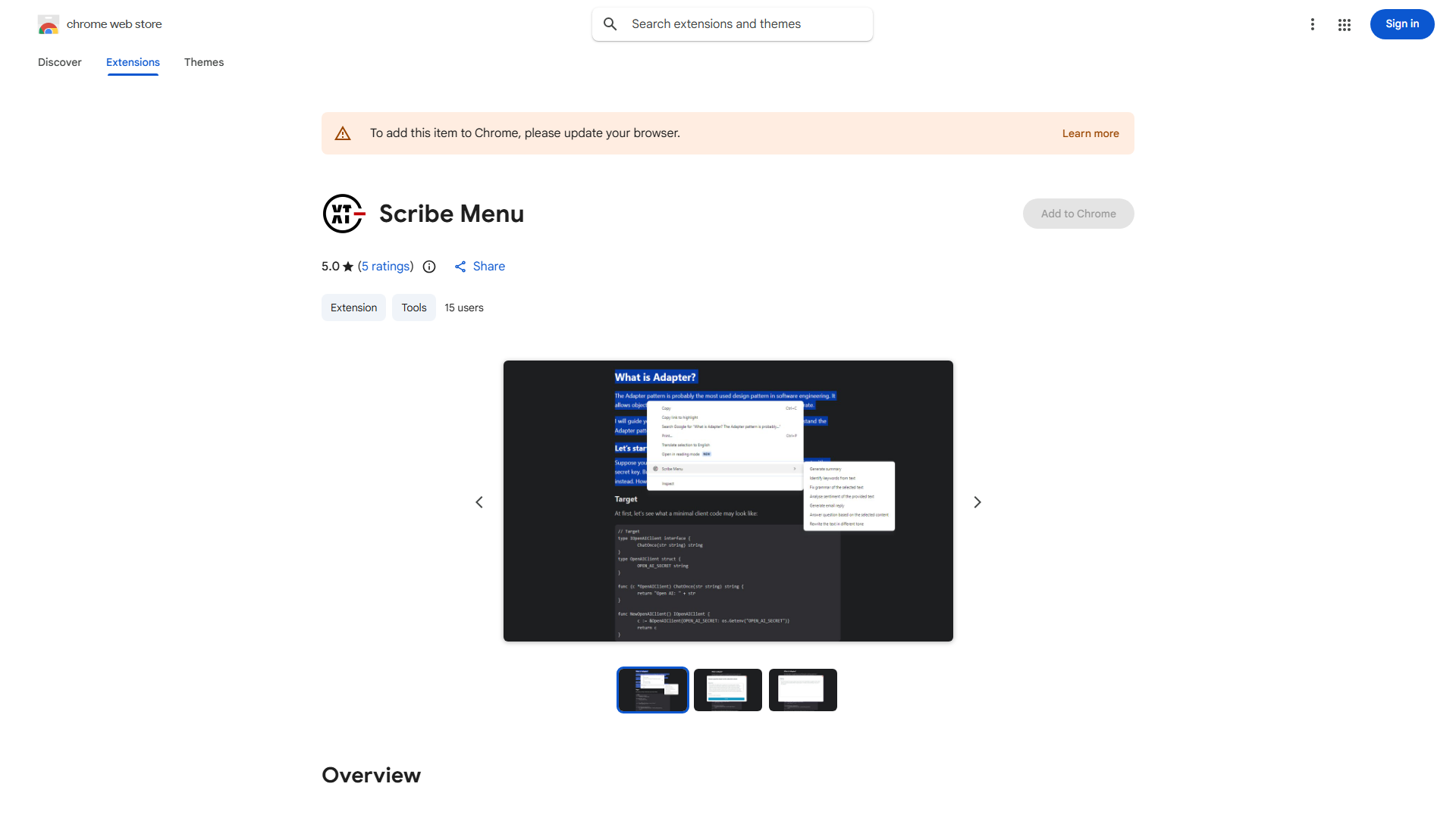 PowerExt Scribe Menu