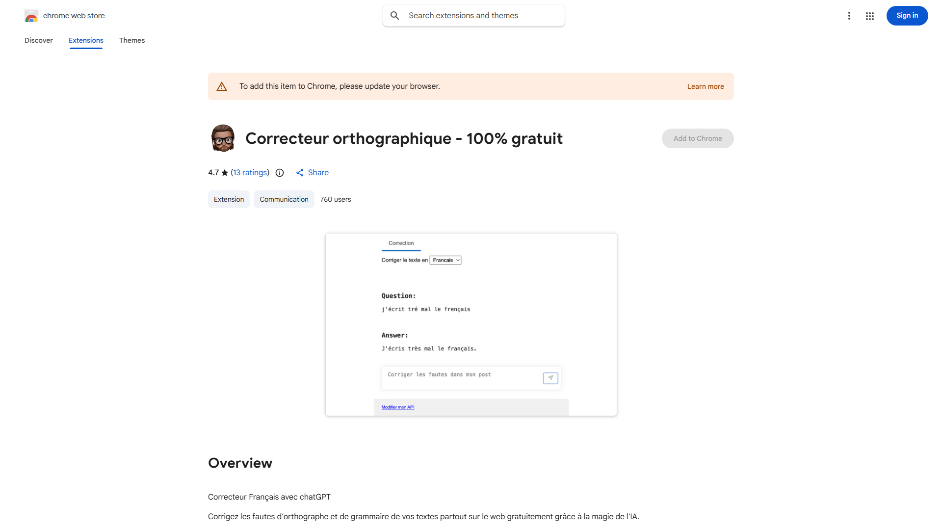 Correcteur Français avec chatGPT