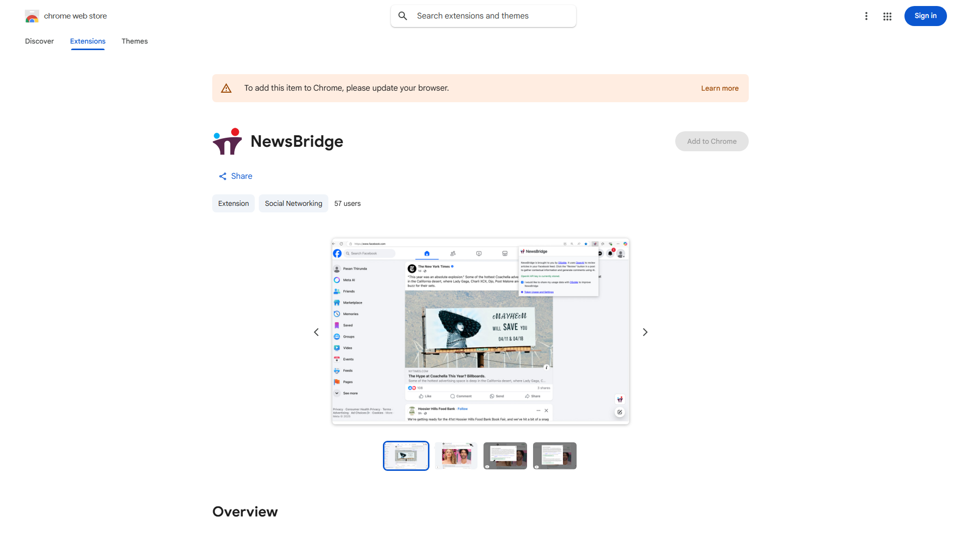 Facebook News Bridge